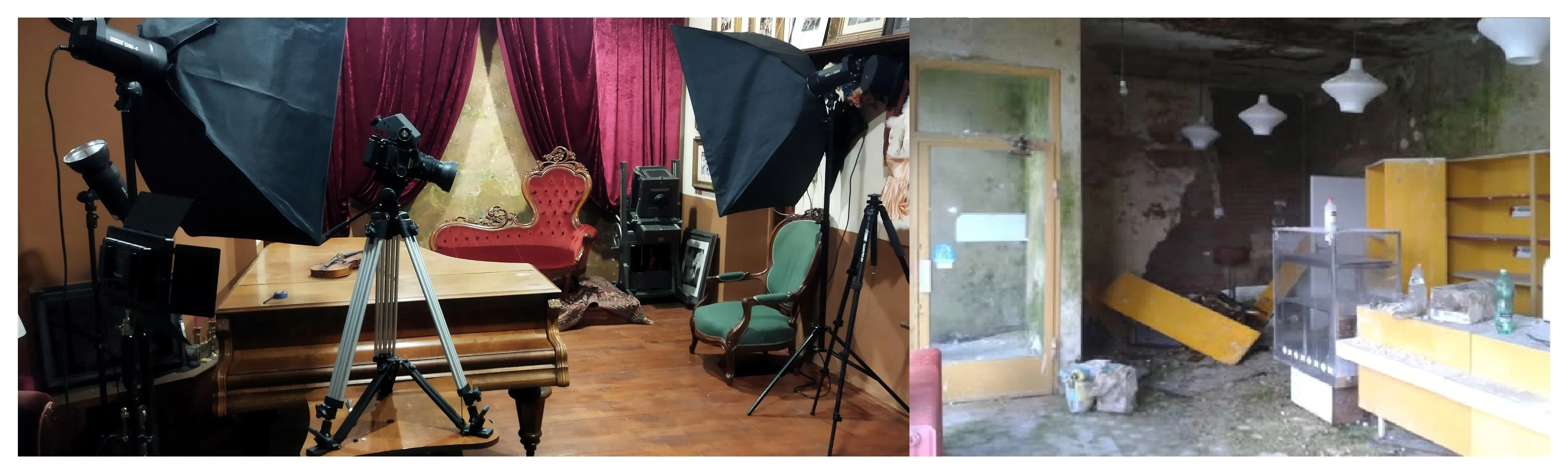 Místnost jako prodejna a ta samá později jako fotografický ateliér Fotografický atelier rekonstrukce