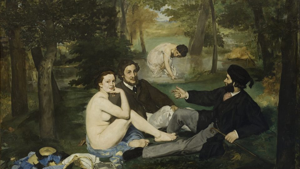 Edouard Manet: Snídaně v trávě,olej na plátně, 1863 Edouard Manet: Snídaně v trávě 1863